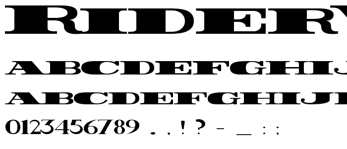 Rider Widest Ultra-expanded ExtraBlack font